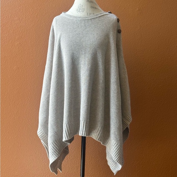 A.P.C. Oatmeal Color Rib Knit Poncho Bio Wool/Alpaca Large/Extra Large Like New! - Picture 5 of 11